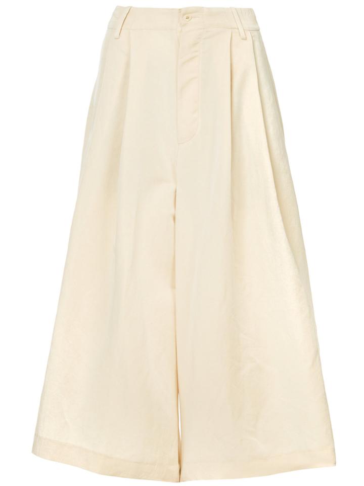 Uma Wang Cropped Flared Trousers - Nude & Neutrals