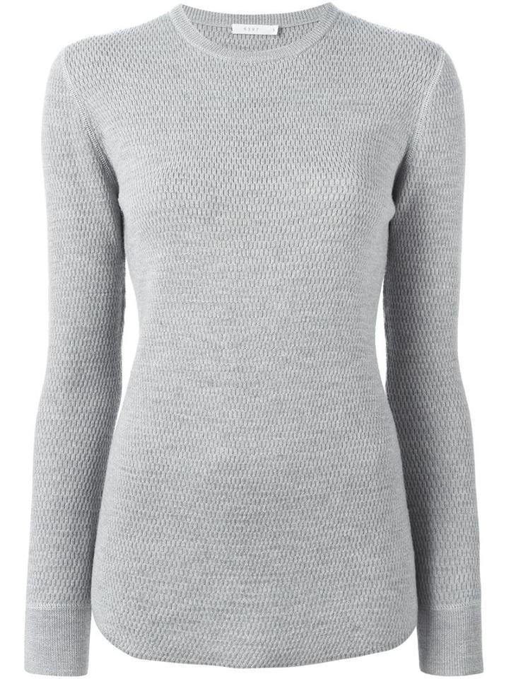 6397 Crew Neck Sweater, Women's, Size: Large, Grey, Wool