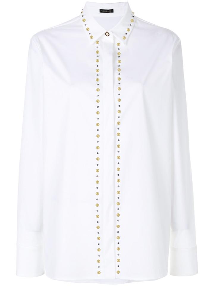 Versace Loose Fit Studded Shirt - White