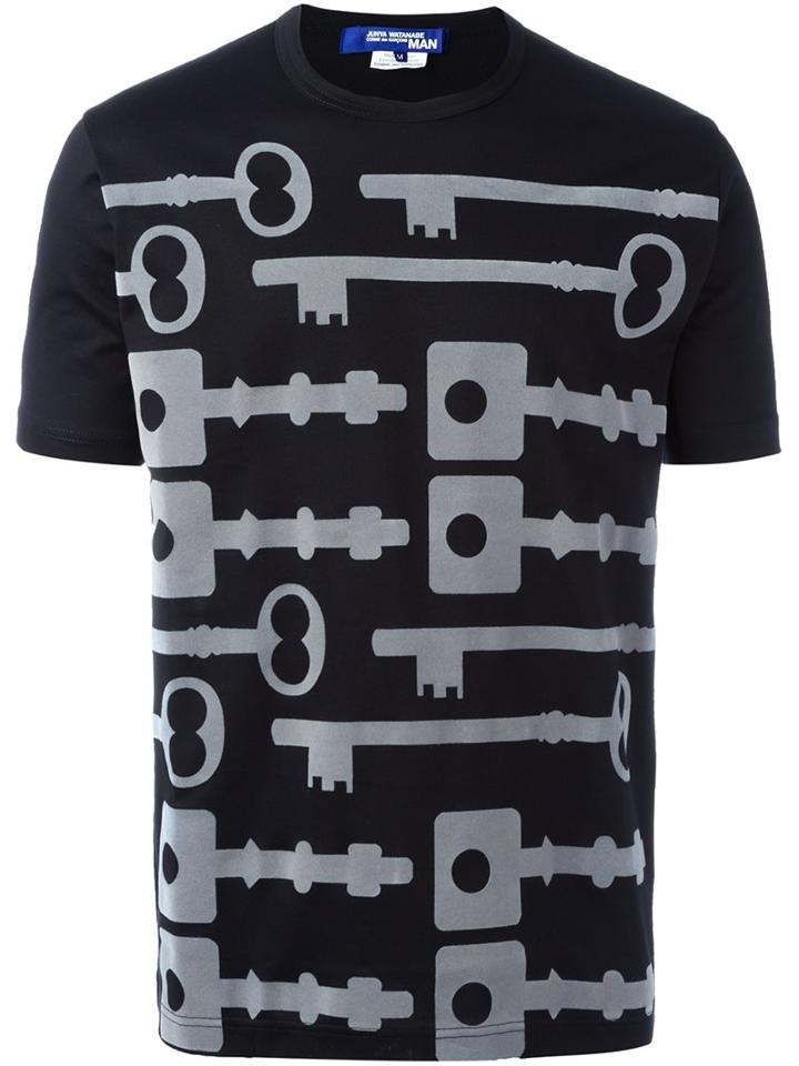 Junya Watanabe Comme Des Garçons Man Keys Print T-shirt