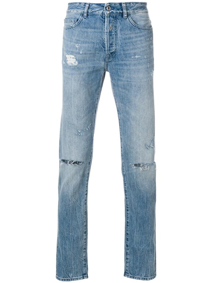 Marcelo Burlon County Of Milan Ripped Slim-fit Jeans - Blue