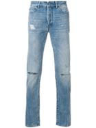 Marcelo Burlon County Of Milan Ripped Slim-fit Jeans - Blue