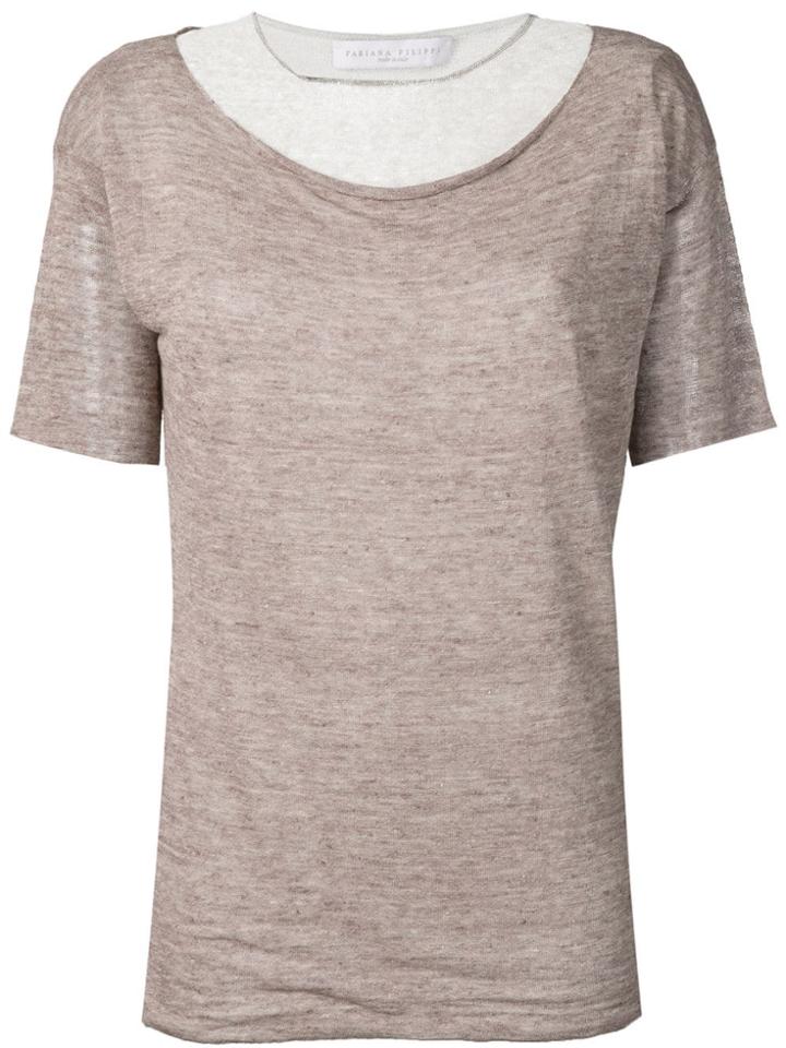 Fabiana Filippi Double Neck T-shirt - Neutrals