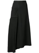 Yohji Yamamoto Flared Midi Skirt - Black