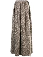 Max Mara Pleated Leopard Print Skirt - Nude & Neutrals