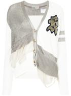 Kolor Slouchy Patchwork Cardigan - White