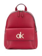 Calvin Klein Logo Plaque Backpack - Red