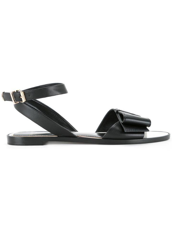 Lanvin Bow Vamp Sandals - Black