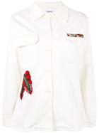 P.a.r.o.s.h. - Sequin Embroidered Jacket - Women - Cotton/spandex/elastane - M, White, Cotton/spandex/elastane