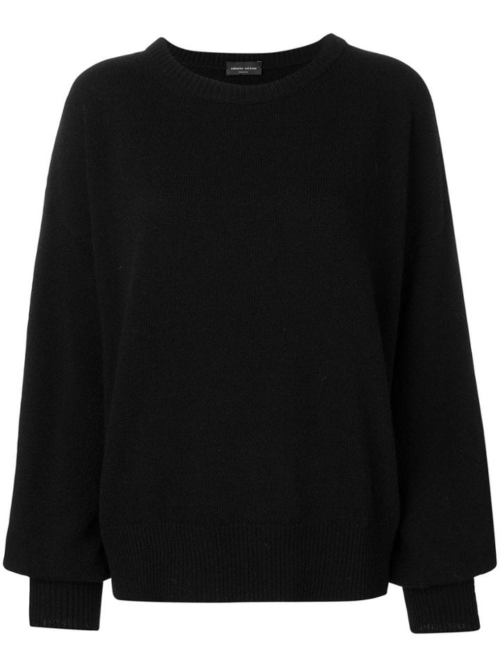Roberto Collina Dropped Shoulder Rib Jumper - Black