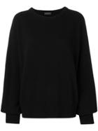 Roberto Collina Dropped Shoulder Rib Jumper - Black