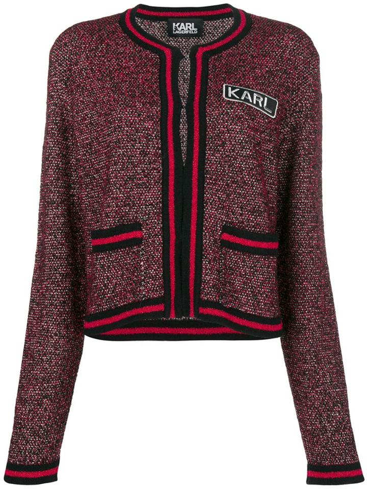 Karl Lagerfeld Space Karl Boucle Cardigan - Red