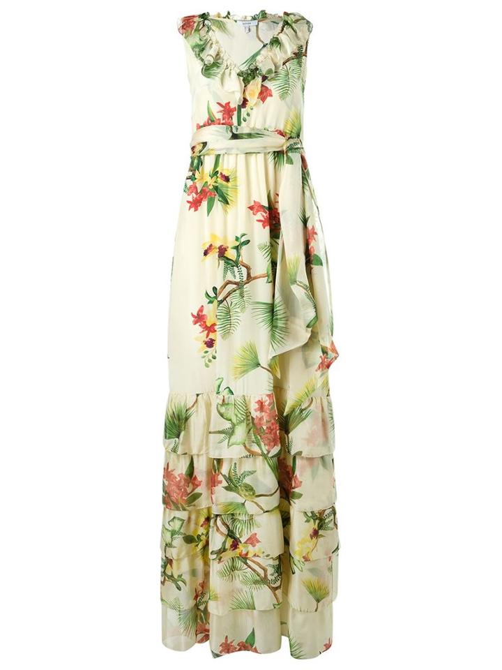 Isolda - Floral Print Silk Dress - Women - Silk - 40, Nude/neutrals, Silk