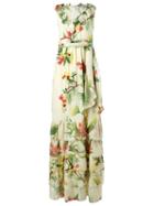 Isolda - Floral Print Silk Dress - Women - Silk - 40, Nude/neutrals, Silk