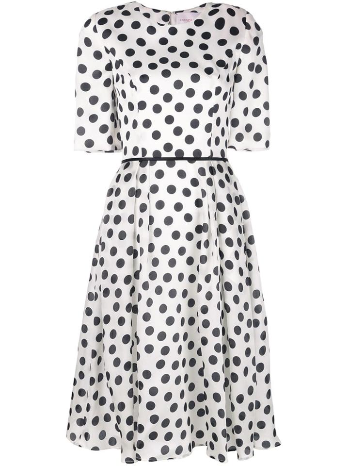Carolina Herrera Polka Dot Silk Dress - White
