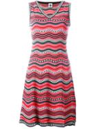 M Missoni Wavy Knit Flared Dress, Women's, Size: 46, Pink/purple, Cotton/viscose/polyester/polyester