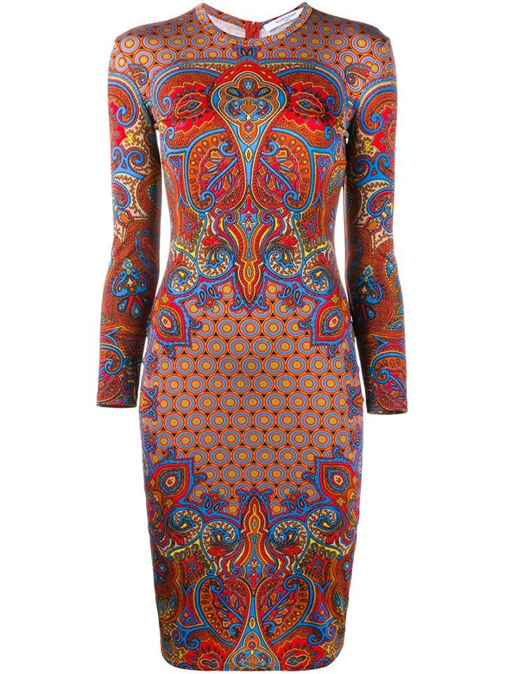 Givenchy Paisley Print Dress, Women's, Size: 40, Silk/spandex/elastane/acetate/viscose