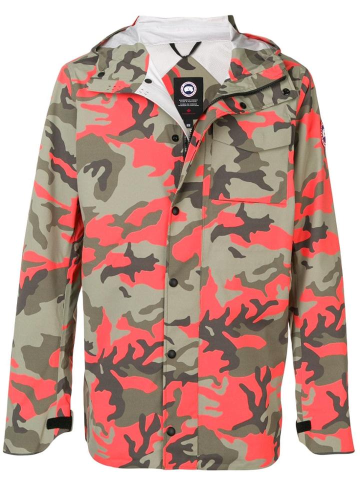 Canada Goose Camouflage Print Hooded Jacket - Green