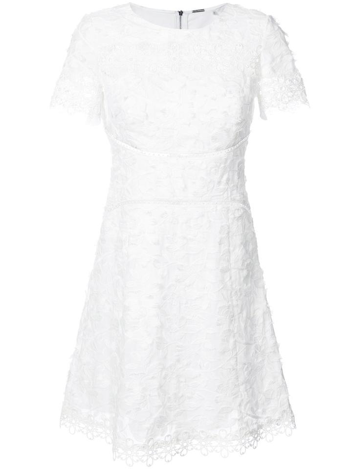 Short Sleeve Crochet Mini Dress - Women - Ramie/polyester/spandex/elastane - 6, White, Ramie/polyester/spandex/elastane, Elie Tahari
