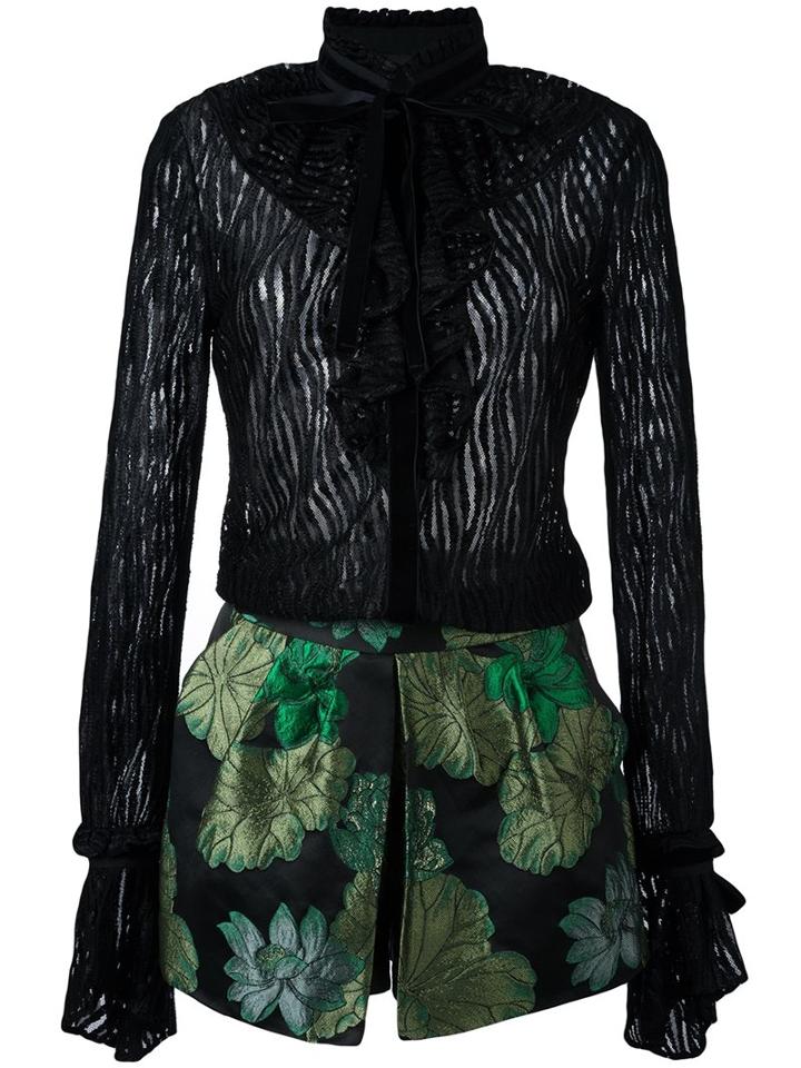 Christian Pellizzari Ruffled Floral Skirt Dress