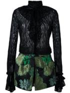 Christian Pellizzari Ruffled Floral Skirt Dress