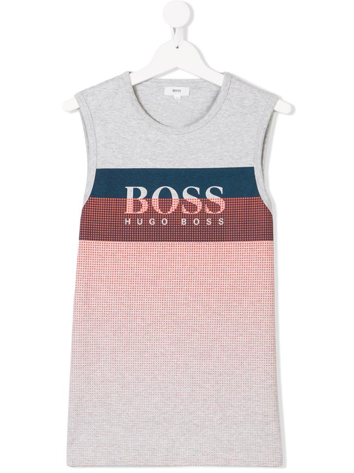 Boss Kids Teen Logo Print Tank Top - Grey