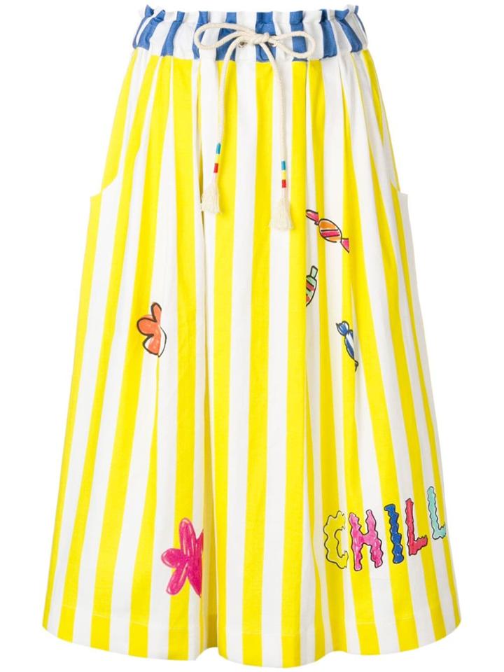 Mira Mikati Striped Drawstring Skirt - White