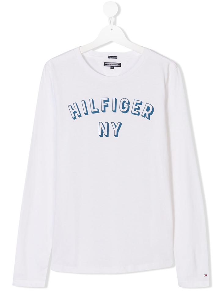 Tommy Hilfiger Junior Teen Logo Printed T-shirt - White