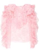 Philosophy Di Lorenzo Serafini Ruffle Lace Trim Blouse - Pink