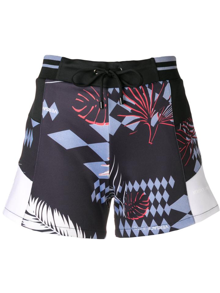 Versace Jeans Colour-block Drawstring Shorts - Black