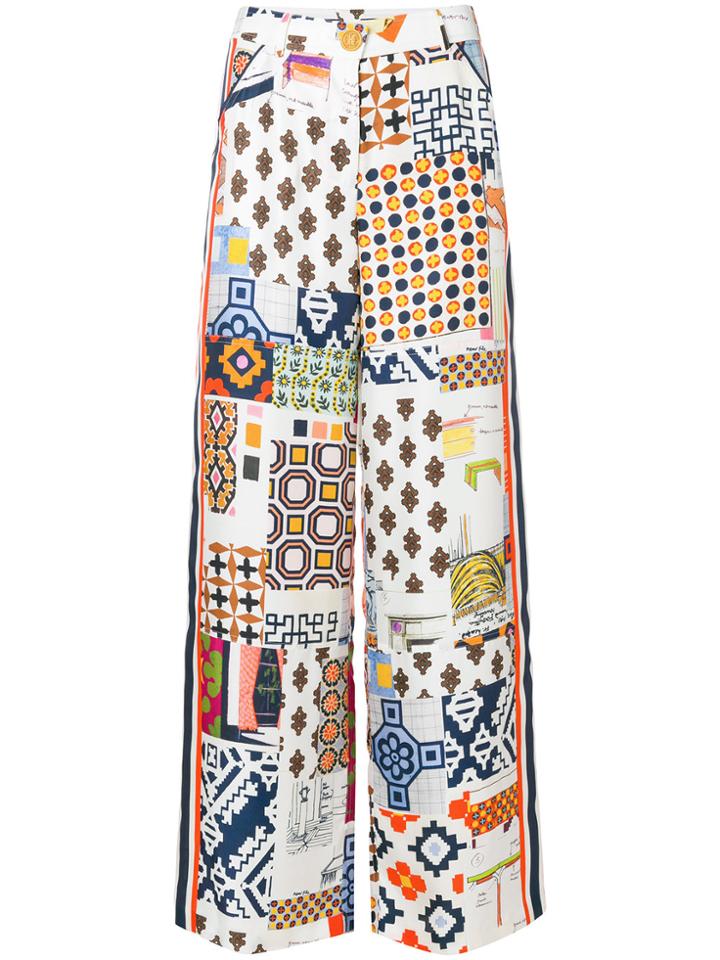 Tory Burch Patchwork Print Trousers - Multicolour
