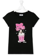 Moschino Kids Popcorn Print T-shirt, Size: 14 Yrs, Black