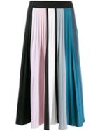 Ssheena Colour Block Pleated Skirt - Blue
