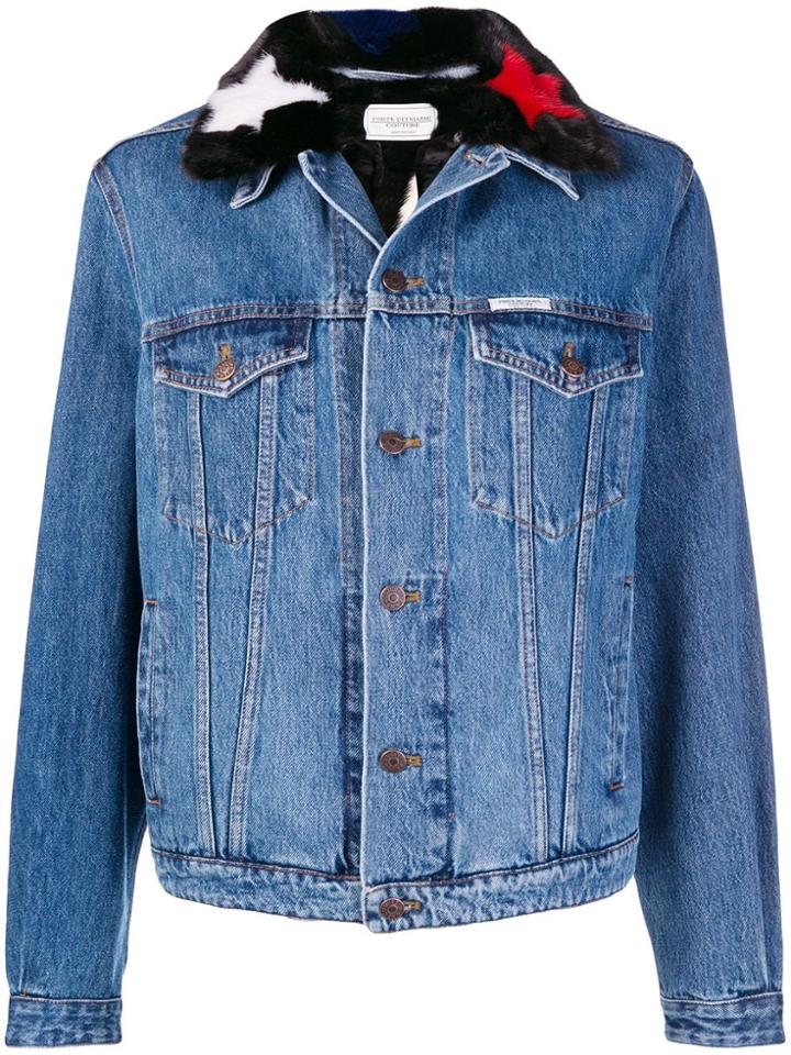 Forte Dei Marmi Couture Contrast-collar Denim Jacket - Blue