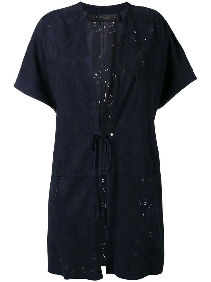 Drome Tied Fastening Shortsleeved Coat - Blue