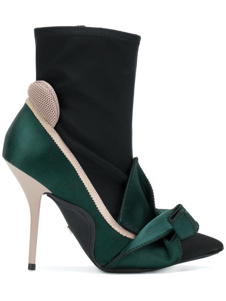 No21 Abstract Bow Ankle Boots - Black