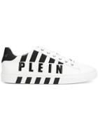 Philipp Plein Striped Logo Sneakers - White