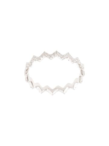 Apm Monaco Zigzag Embellished Ring - Silver