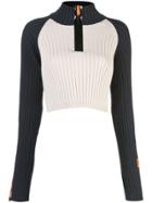 Heron Preston Crop Zip Neck Sweater - Neutrals