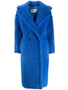 Max Mara Faux Fur Mid-length Coat - Blue