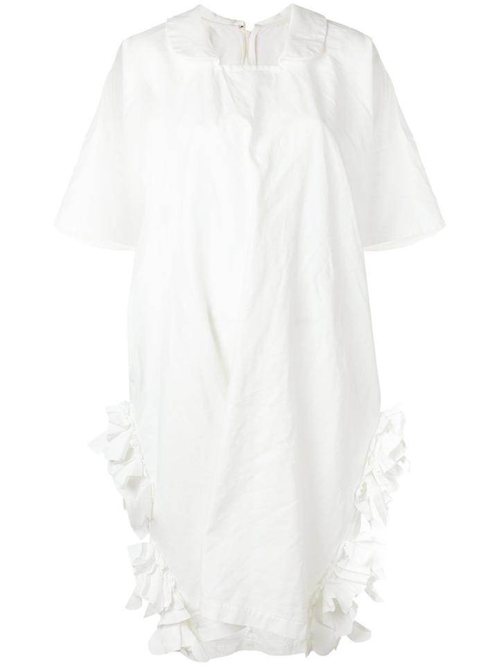 Comme Des Garçons Comme Des Garçons - Frilled Pocket Cocoon Dress - Women - Polyester - M, White, Polyester