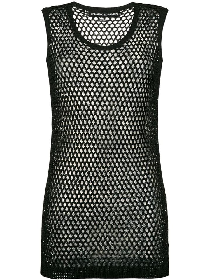 Ermanno Scervino Mesh Sleeveless Top - Black