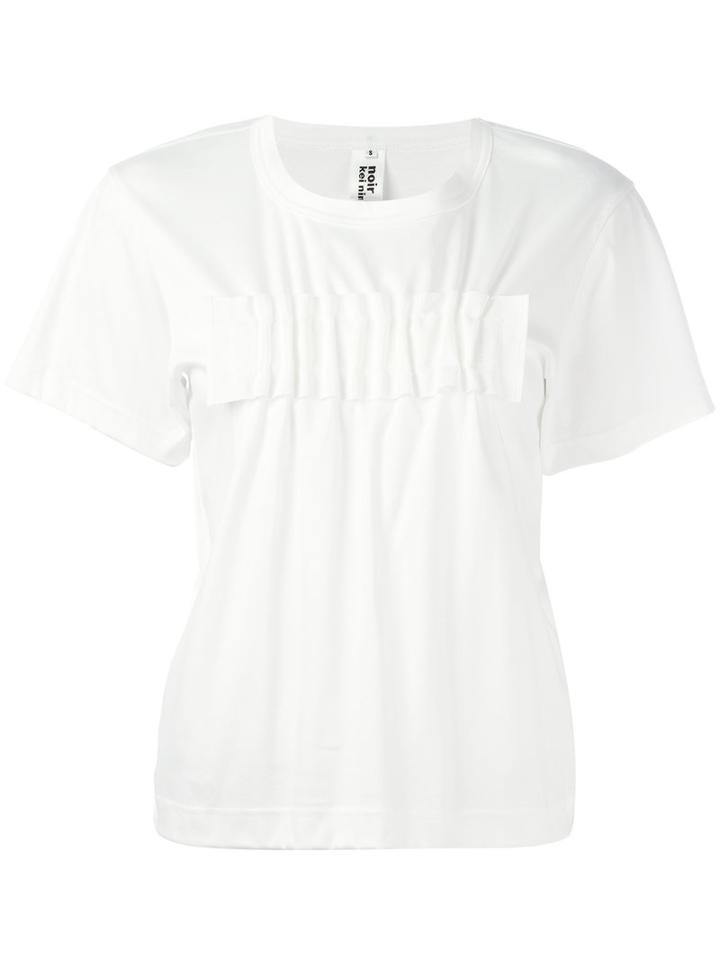 Comme Des Garçons Noir Kei Ninomiya Gathered Front T-shirt, Women's, Size: Medium, White, Cotton/polyester