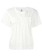 Comme Des Garçons Noir Kei Ninomiya Gathered Front T-shirt, Women's, Size: Medium, White, Cotton/polyester