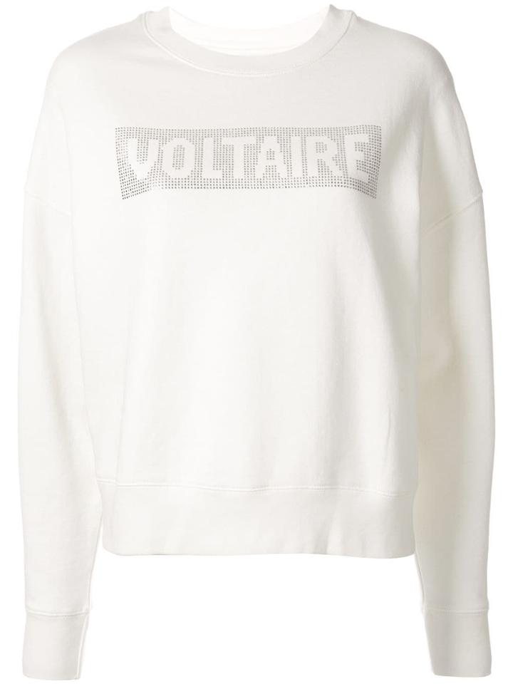 Zadig & Voltaire Rhinestone Logo Sweatshirt - White