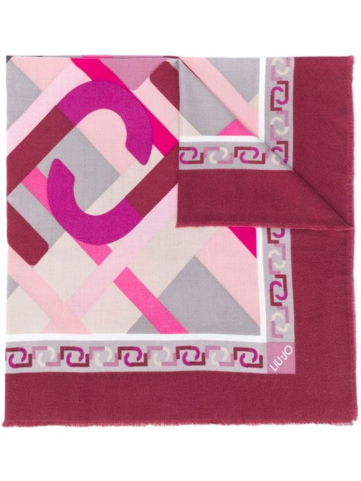 Liu Jo Logo Printed Scarf - Pink