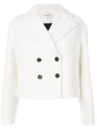 Carven Double-breasted Cropped Blazer - White