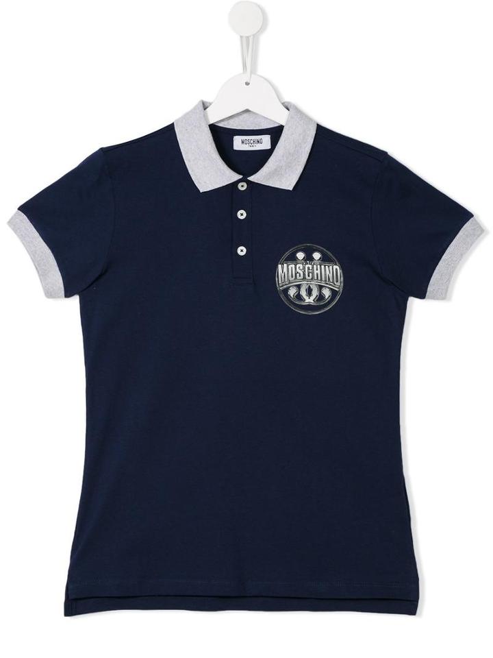 Moschino Kids Logo Polo Shirt, Boy's, Size: 14 Yrs, Blue