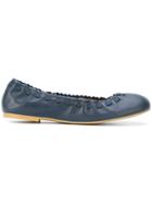 See By Chloé Running Stitch Trimmed Ballerinas - Blue