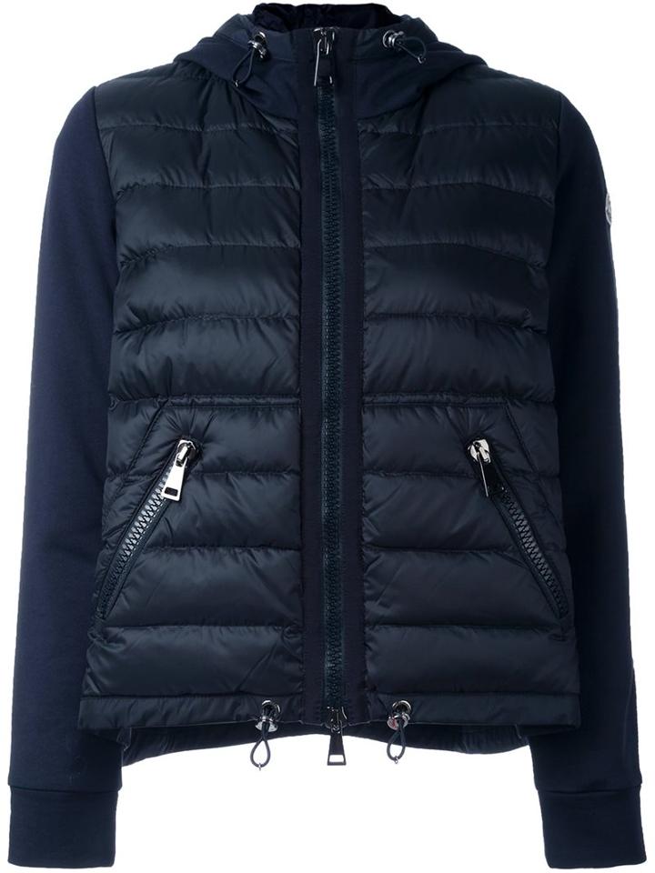 Moncler Padded Front Hoodie, Women's, Size: Large, Blue, Cotton/feather Down/polyamide